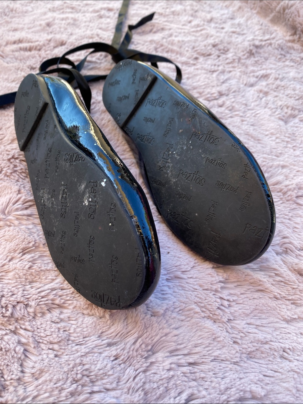 Seychelles Black Patent Lace-Up Ballet Flats - Picture 2 of 4